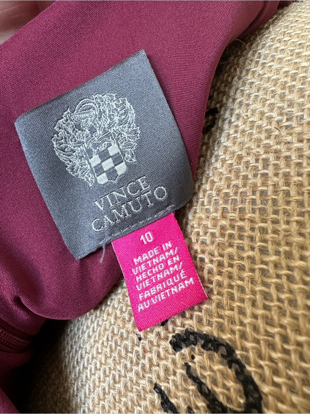 NWT Vince Camuto Wine Women’s Elegant Dress Size 10 - Picture 7 of 9